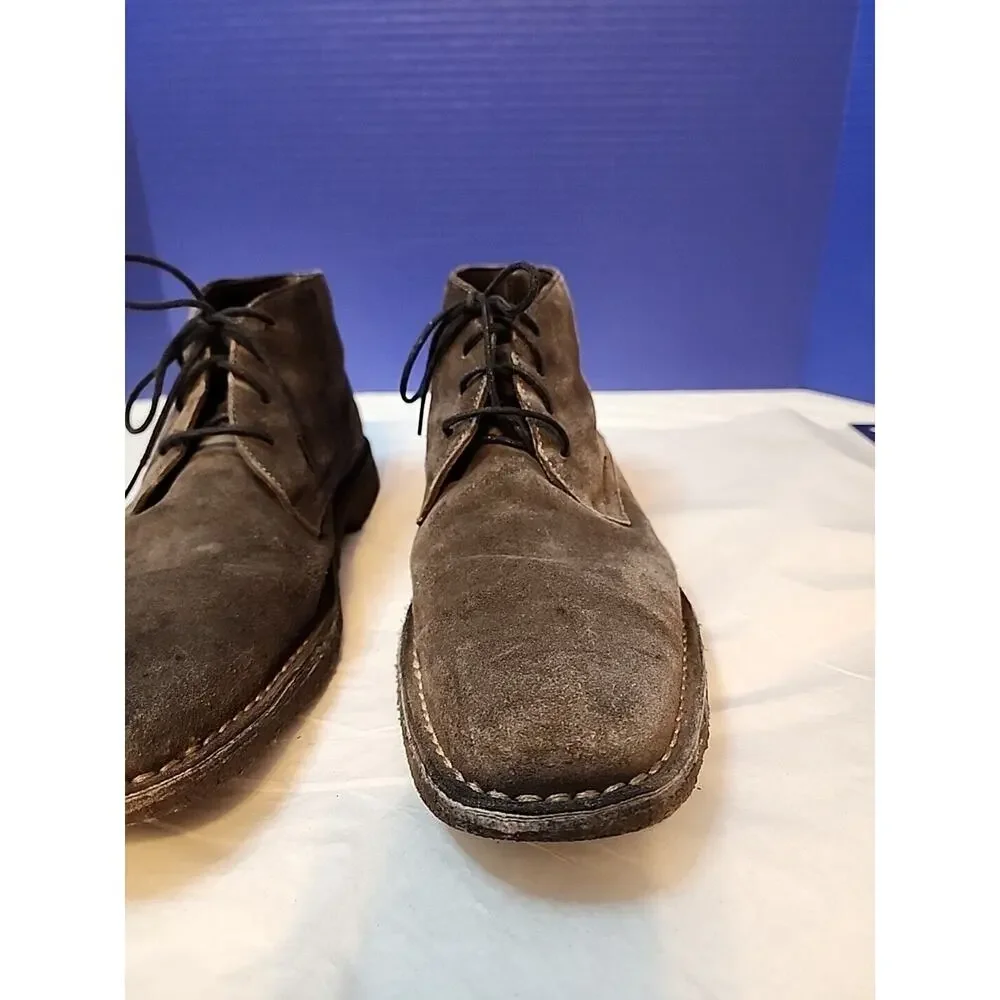 Johnston & Murphy Mens Size 10 M Brown Sheepskin Lace Up Chukka Boots 25-0127